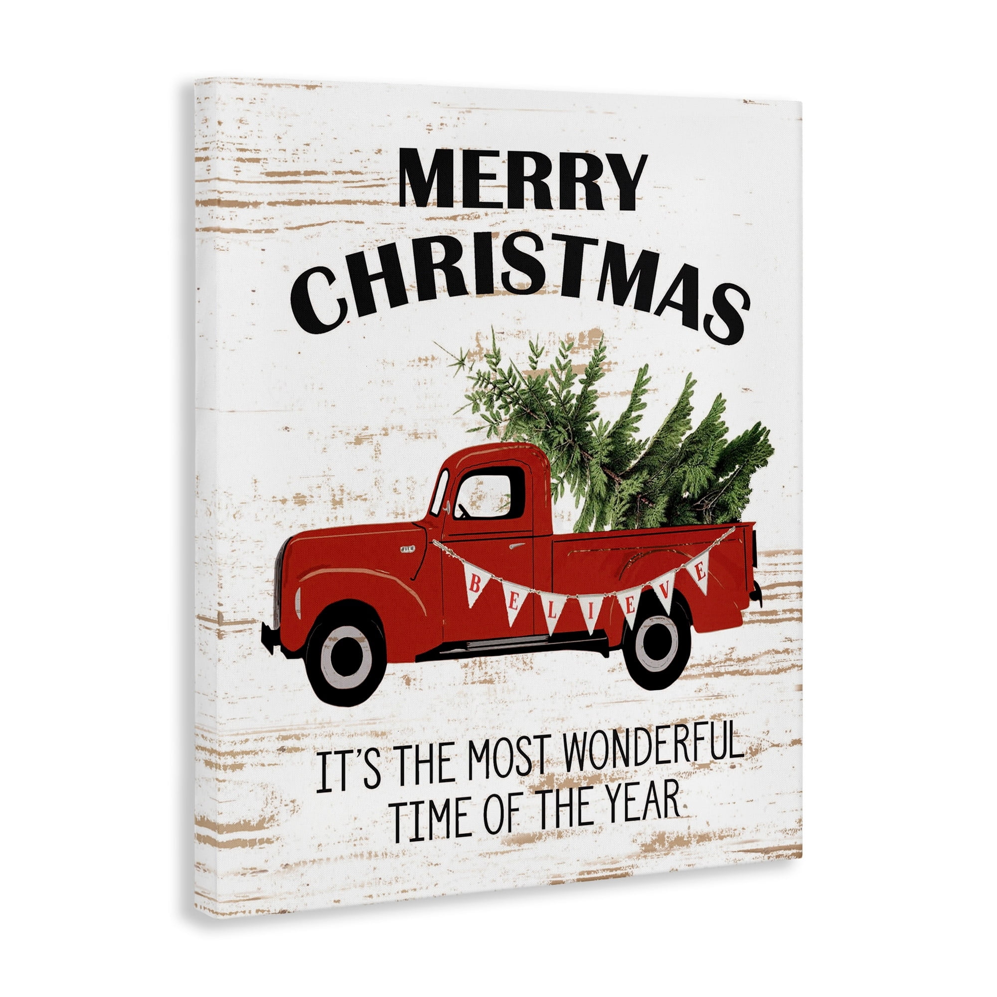 Stupell Christmas Most Wonderful Vintage Stretched Canvas Wall Art - Multi-Color 16 x 20