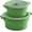 Green, variant on Collapsible Silicone Microwave Cookware Set with Lids, 0.8L & 1.4L Glass Food Storage Containers,