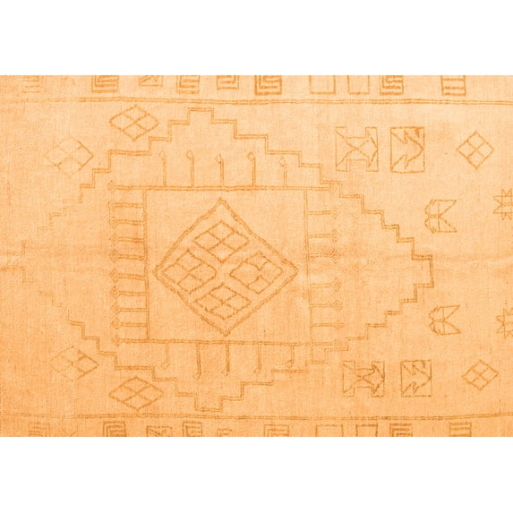 Ahgly Company Indoor Rectangle Oriental Orange Modern Area Rugs, 8' x 12'