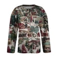 thumbnail image 5 of WTOBBY Women's Fashion Printed Long Sleeve Knitted Cardigan Button Down Jacket, Christmas Pattern Warm and Soft Outerwear for Casual and Party Wear,Dark Green L, 5 of 7