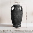 thumbnail image 2 of Rustic Black Vase - Farmhouse Ceramic Flower Vases, Vintage Home Decoration Vase, Clay Vase, Vase Centerpiece for Table, Vase for Living Room, Bathroom, Shelf Decor, 8.6 Inch, Black, 1 Pcs, 2 of 13