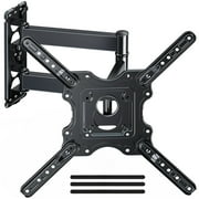 MountFTV Full Motion TV Wall Mount Bracket for 26-65 inch TVs, Corner TV Bracket Wall Mount with Extension, Tilt, Swivel, Leveling, Max 400*400mm, Holds up to 77 lbs, Single Wood Studs