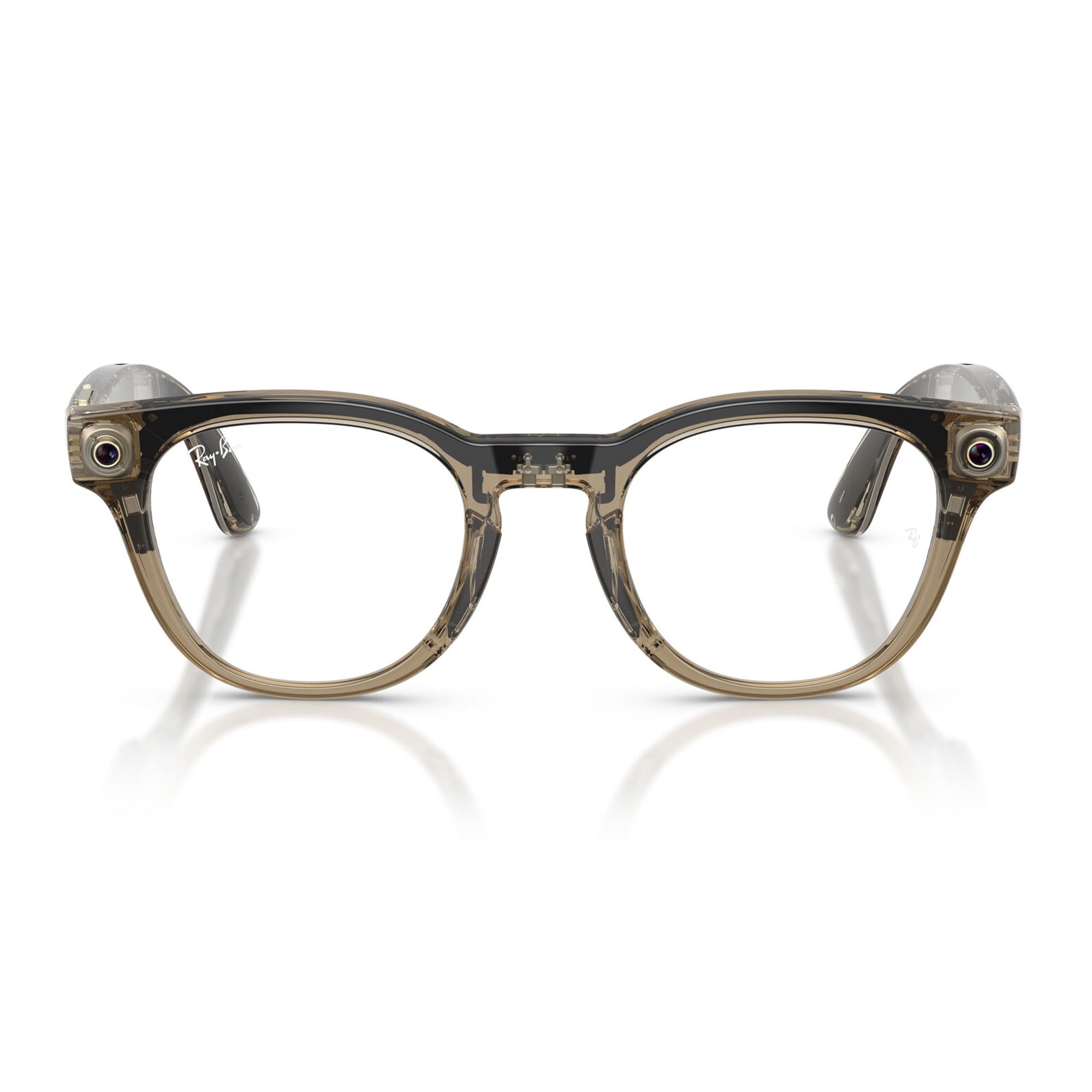 Ray-Ban Unisex Size 50 AI Smart Meta Gen 2 Scriber Panthos Glasses with Charging Case, Havana/Clear