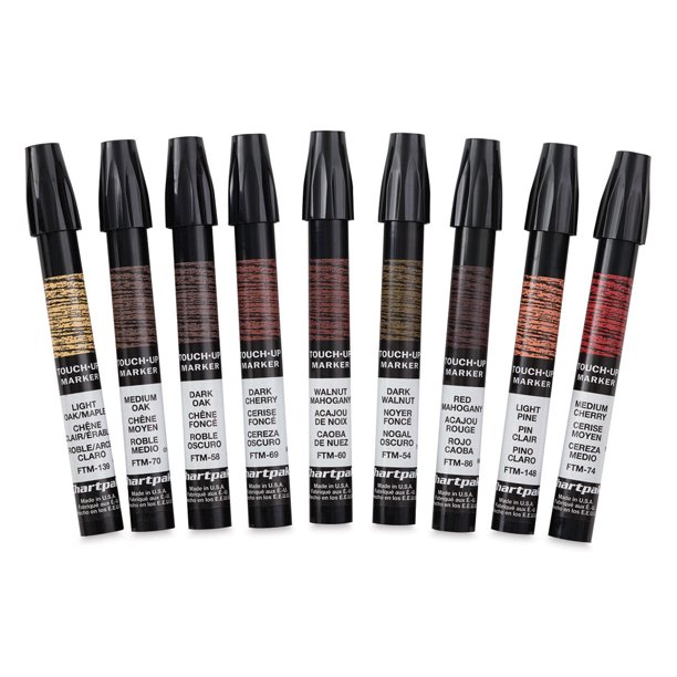 Chartpak TouchUp Markers For Picture Frames, Wood Stains, Set of 9
