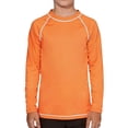 thumbnail image 6 of Lumosvexa Boys Long Sleeve Rashguard Crew Neck Quick Dry Lightweight Summer Beach Surf Rash Guard Orange 7-8, 6 of 6