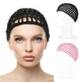 thumbnail image 3 of HWZWT Rose Filet Extensible Réglable Antidérapant Maille Tressée Prise Partielle Bandeau Capuche Cheveux Longs Épais, 3 of 5