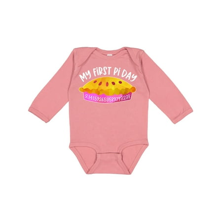 

Inktastic My 1st Pi Day Pink Pie Pan Pun Gift Baby Boy or Baby Girl Long Sleeve Bodysuit