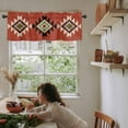 thumbnail image 5 of Red Black Green Boho Valances for Windows Farmhouse Kitchen Curtains Valances Rod Pocket Valance Curtains for Kitchen Windows Farmhouse Vintage Abstract Geometric Window Valances for Bathroom 42"x12", 5 of 6