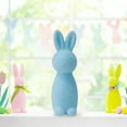 thumbnail image 5 of Flocked Bunny Figurine Flocking Rabbit Figures Tabletop Ornament Solid Color Resin Easter Bunny Statue Home Decor Indoor, 5 of 5