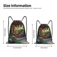 thumbnail image 2 of Honeii Charming Garden Patio Print Drawstring Backpack,Drawstring Bags String Backpack Gym Cinch Sack Backpack Sport Bag Draw-Small, 2 of 6