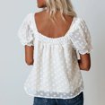thumbnail image 4 of Camiseta de lunares suizos para mujer, camiseta de lunares suizos para mujer, camiseta de manga corta abullonada para mujer, camiseta de lunares suizos para mujer, valor excepcional, 4 of 6