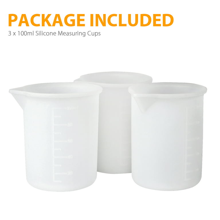 100 Ml Silicone Measuring Cups for Resin4 PCS, and 3ml Disposable