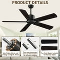 LANHAI 52 inch Modern Downrod Mount Bedroom Ceiling Fan