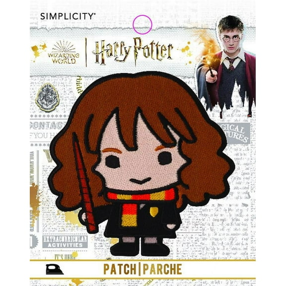 Simplicity Harry Potter Hermione Iron-on Applique Embroidered Patch, Multi-color, 1 Each