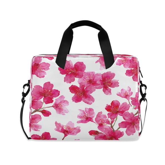 16" Laptop Tote Bag Laptop Sleeve Case Computer Briefcase for Work & Travel Watercolor Cherry Blossom