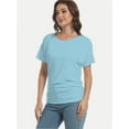 thumbnail image 6 of Women's Short Sleeve Boat Neck Dolman Top with Side Shirring, 6 of 6
