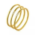 thumbnail image 2 of 1mm Zircon Band Women's Silver/Rose Gold Stainless Steel Thin Tail Ring Size 5-9, 2 of 8