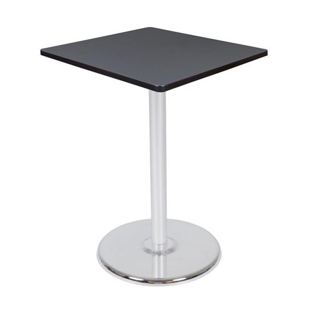 Regency TVCP3030GYCM Cafe High 30 in. Via Cafe High Square Platter Base Table, Grey & Chrome