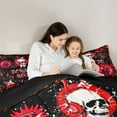 thumbnail image 5 of Homewish Musical Guitar 2pcs Bedding Comforter Set for Female Men Teens,Gothic Skull Twin Comforter Sets,Hippie Music Theme Breathable Bedding Set,Lightweight Room Decor,Reversible, 5 of 8