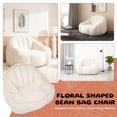 thumbnail image 3 of Large Flower Bean Bag Chair, Comfy Floral Shaped Floor Lounger, Oversized Faux Fur Sofa Chair for Kids & Adults, Aesthetic Room Decor, Beige, 3 of 7