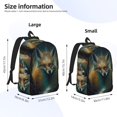 thumbnail image 4 of Balery Vintage Pattern Fox Vintage Canvas Backpack for Men and Women - Large Capacity, Durable Travel Laptop Bag for School, Work, Hiking, and Outdoor Activities-Small, 4 of 7