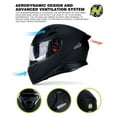 thumbnail image 5 of HAX Full Face Motorcycle Helmet with Dual Rear Wing, Motorbike Street Bike Helmet with Pinlock Ready Plastic Nails for Adult,DOT Approved(Matte Black,XXL), 5 of 5