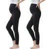 Glow & Grow Maternity Womens 2-Pack Active Leggings Ove The Belly Pregnancy Workout Yoga Tights Pants
