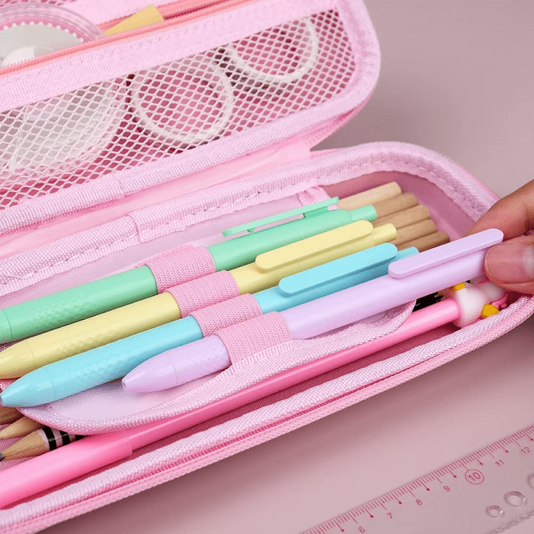 Elecart 3D Squishy Pencil Pouch Case (Blue, Pink any 1  random color) CAT Art EVA Pencil Box - Pouch