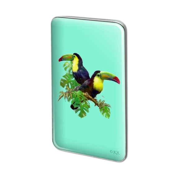 Toucan Tropics Tropical Rainforest Watercolor Metal Rectangle Lapel Hat Pin Tie Tack Pinback