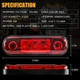 thumbnail image 2 of 4pcs LED Front Rear Side Marker Indicator Lights 12V for Truck Camper Truck RV Marker Lights (Red), 2 of 5
