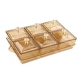 thumbnail image 5 of deevoka Appetizer Tray Divided Serving Container with Lid for Wedding Home Appetizer Brown 6 Grids, 5 of 9