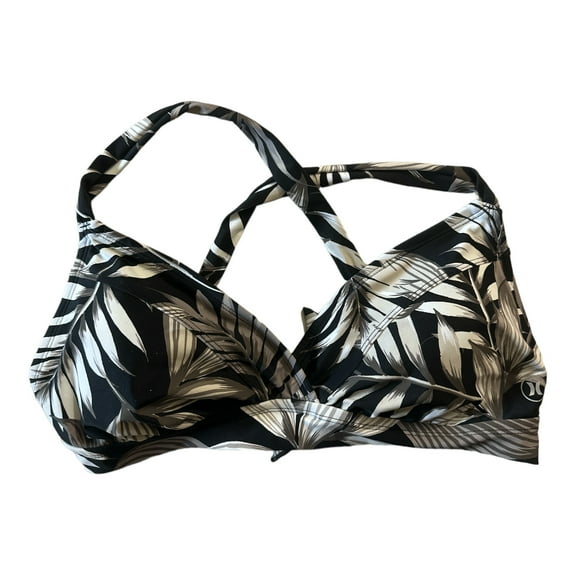 Hurley Women's UPF 50  Crossback Soft Strap Lined Bikini Top (Antigua, XXL)