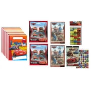 Disney Cars Birthday Party Supplies Bundle includes 8 Loot Bags, 8 Maze Games, 4 Sticker Pad with over 150 Stickers, 8 Erasers, 12 Pencils