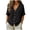 Black, variant on Summer Linen Tops for Women Plus Size V-Neck Boho Button Up Collared Blouse Linen Tops Army Green 2XL