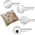 thumbnail image 4 of WERPE  Peony Flower Throw Pillow Case Cushion Cover Vintage Hand Drawn Floral Colorful Leaves Lumbar Rectangle Oblong Pillowcases Decorative 2pcs for Sofa Bed Couch 2pcs, 4 of 6