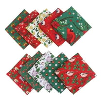 Wxqbjtam 10 Pieces Christmas Fabric Quilting Fabric Squares Quarters Precut Sewing Fabric