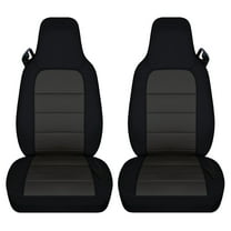 Designcovers Fits 2006-2012 Mazda MX-5 Miata Cotton Seat Covers:Black and Charcoal