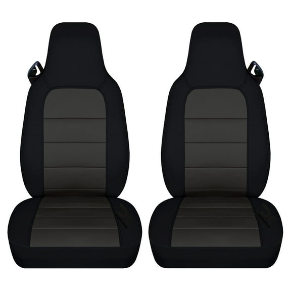 Designcovers Fits 2006-2012 Mazda MX-5 Miata Cotton Seat Covers:Black and Charcoal