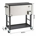 thumbnail image 2 of TRINITY 100 Quart Steel Cooler/Ice Cart w/ Shelf, Wheels, and Bottle Opener, 2 of 9
