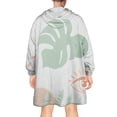 thumbnail image 2 of Wearable Oversized Blanket,Blue Boho Abstract and Plant Pattern Wearable Blanket Hoodie for Adults,Cozy Hooded Blankets with Super Pockets,Super Warm Fuzzy Pullover for Women & Men, 2 of 6