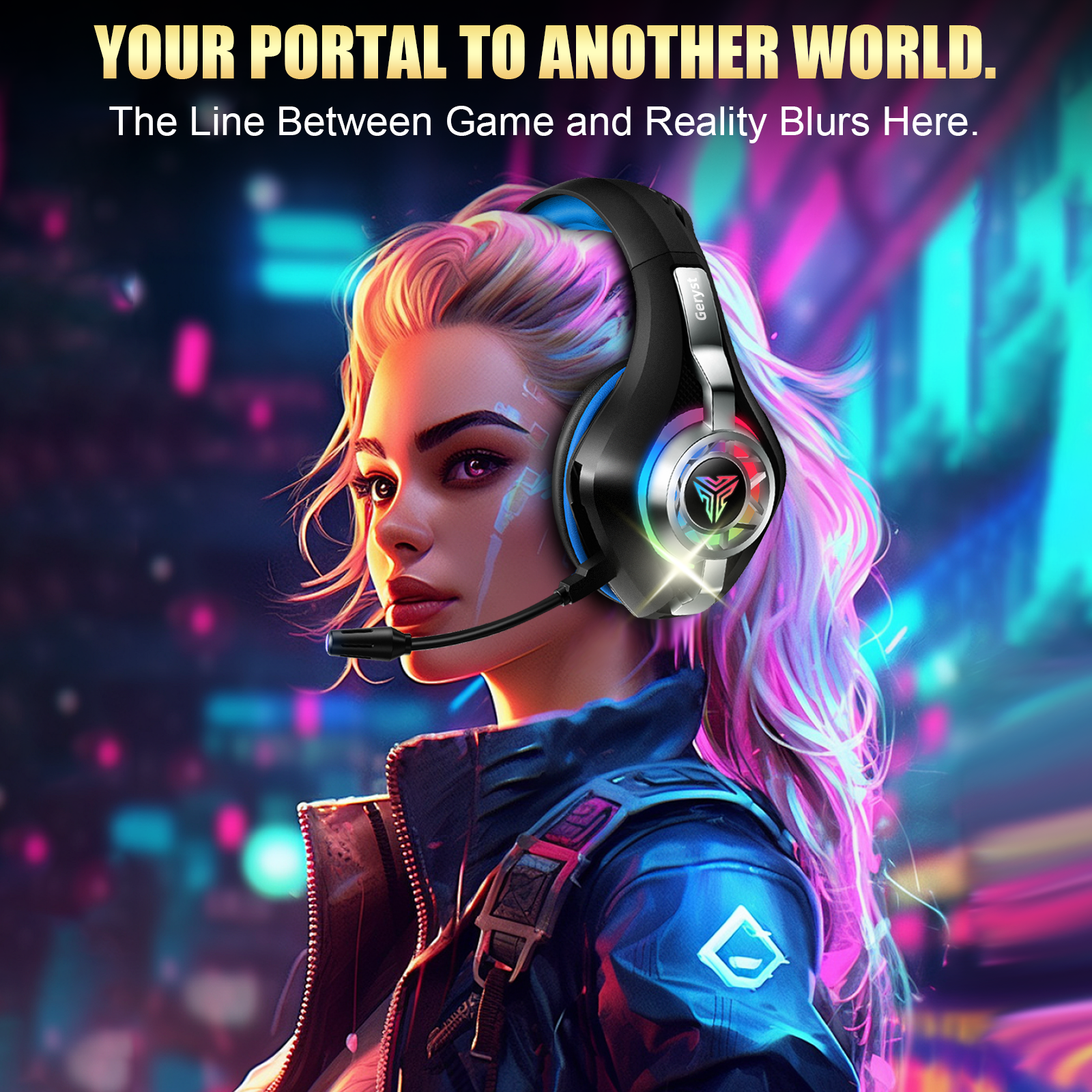 2.4GHz Wireless Gaming Headset for PS4/PS5/Xbox/Switch/PC, Bluetooth Over Ear Headphones with ENC Noise Cancelling Mic,7.1 Stereo Surround Sound, 40mm Drivers, RGB Light, 45H Battery Gaming Headphone
