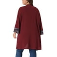 thumbnail image 3 of Agnes Orinda Women's Plus Size Fall Kimono Boho Open Front Midi Cardigan, 3 of 5