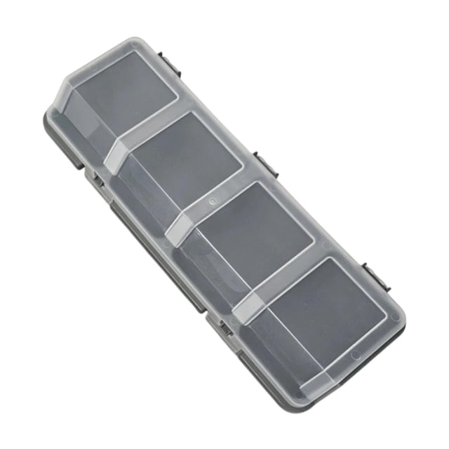 Organizador de tornillos para componentes con 4 compartimentos, estuche de almacenamiento de piezas pequeñas con tapa de apertura frontal y hebillas Gris