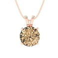 thumbnail image 2 of 2.5 ct Brilliant Round Cut Solitaire VVS1 Genuine Yellow Moissanite Solid 14k Pink Rose Solid Gold Everyday Affordable Designer Necklace Pendant with 16" Solid Gold Chain by Clara Pucci, 2 of 6