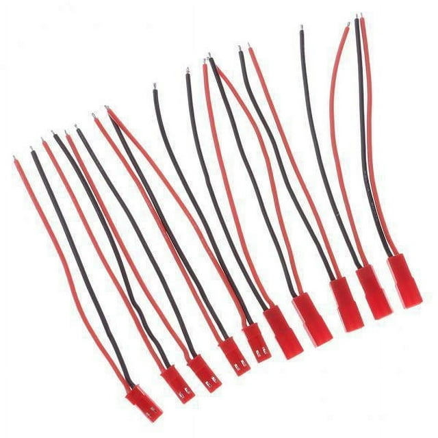 lionlar 2x5 Pairs 10cm 22AWG Silicon Wire 2-Pin JST Connector Plug Male&Female , ., 2 Pcs