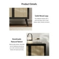 thumbnail image 4 of Longmaya Buffet Cabinet with Storage, Boho Sideboard Kitchen Cabinet with Rattan Doors, Accent Cabinet with Solid Wood Feet for Dining Room, Hallway, Cupboard (1 Pack, Black), 4 of 7