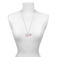 thumbnail image 3 of Delight Jewelry Silvertone Large Clear Crystal Heart with Heartbeat - Light Pink Heart Nurse Strong Zoe Necklace, 3 of 4