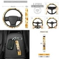 thumbnail image 3 of KUIFORTI Cattle Butterfly Car Seat Covers Full Set 15 Piece Car Seat Cover Steering Wheel Cover Seatbelt Covers Car Cup Coasters Car Garbage Bag Car Storage Box Rear View Mirror Cover Keychain, 3 of 6