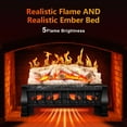 thumbnail image 4 of YOKOOL 21" Freestanding Electric Fireplace, Log Heater, Adjustable Flame Brightness, Overheat Protection, Remote, White Gray Logs, 4 of 5