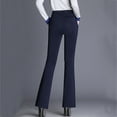 thumbnail image 5 of Women Pants Stretchy Work Business Casual Straight Leg Trousers High Waist Pants Work Daily Trousers, 5 of 9